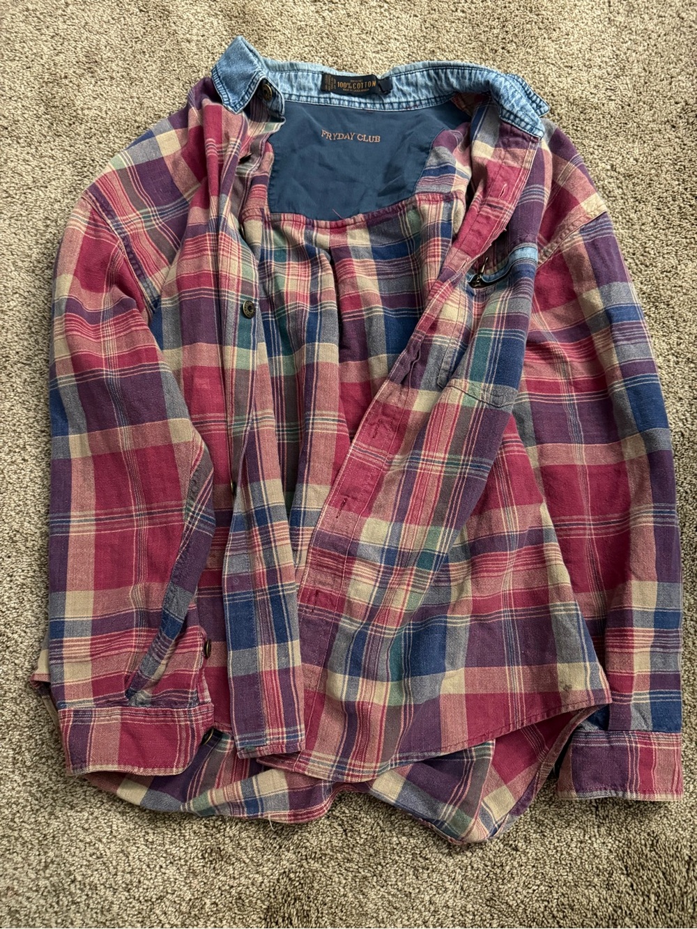 Men's Red Plaid Lightweight Shirt Jacket